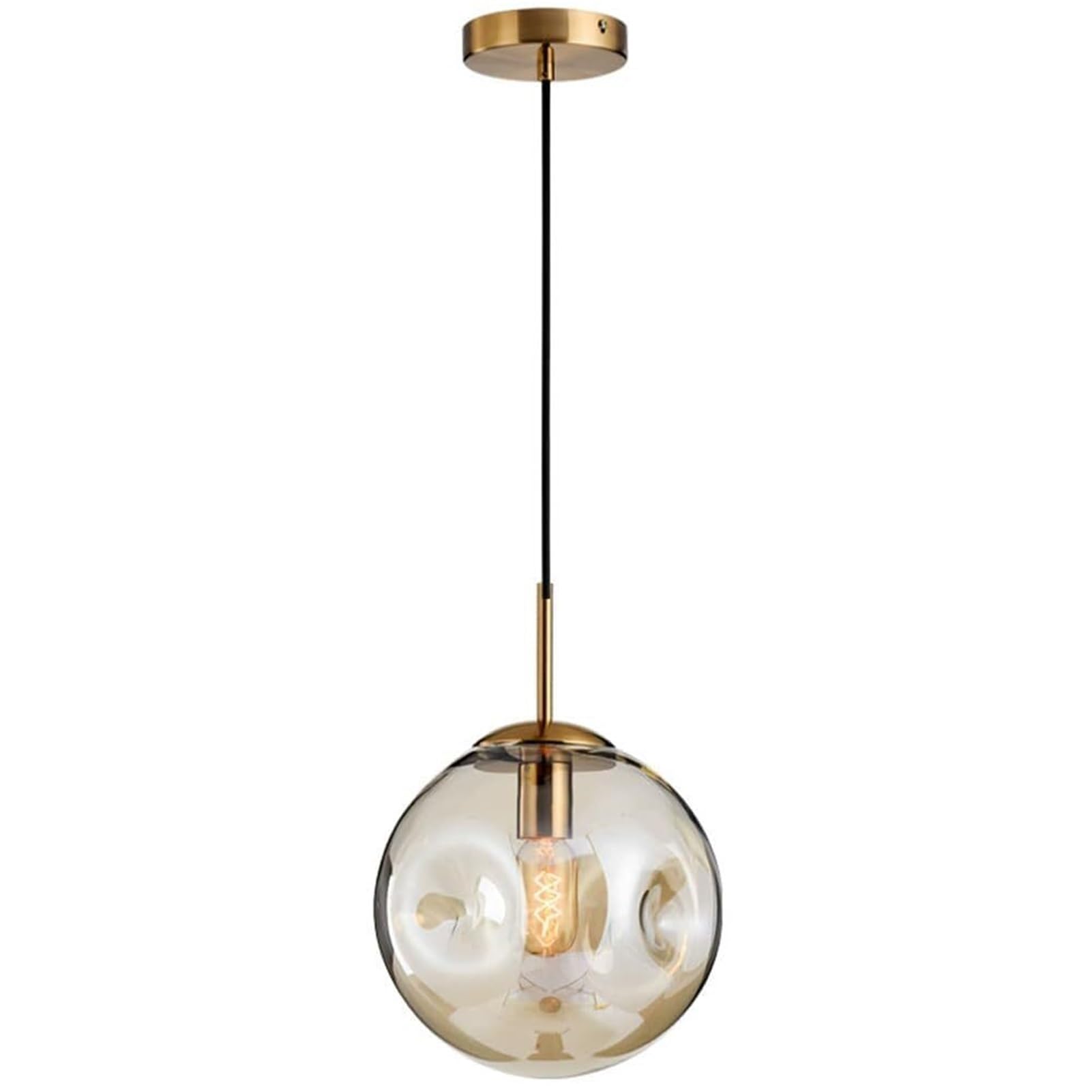 HUAYUSEDF Modern Industrial Glass Pendant Lamp Chandelier Hanging Lighting Ceiling Fixture E27 for Bedroom Dining Room Corridor