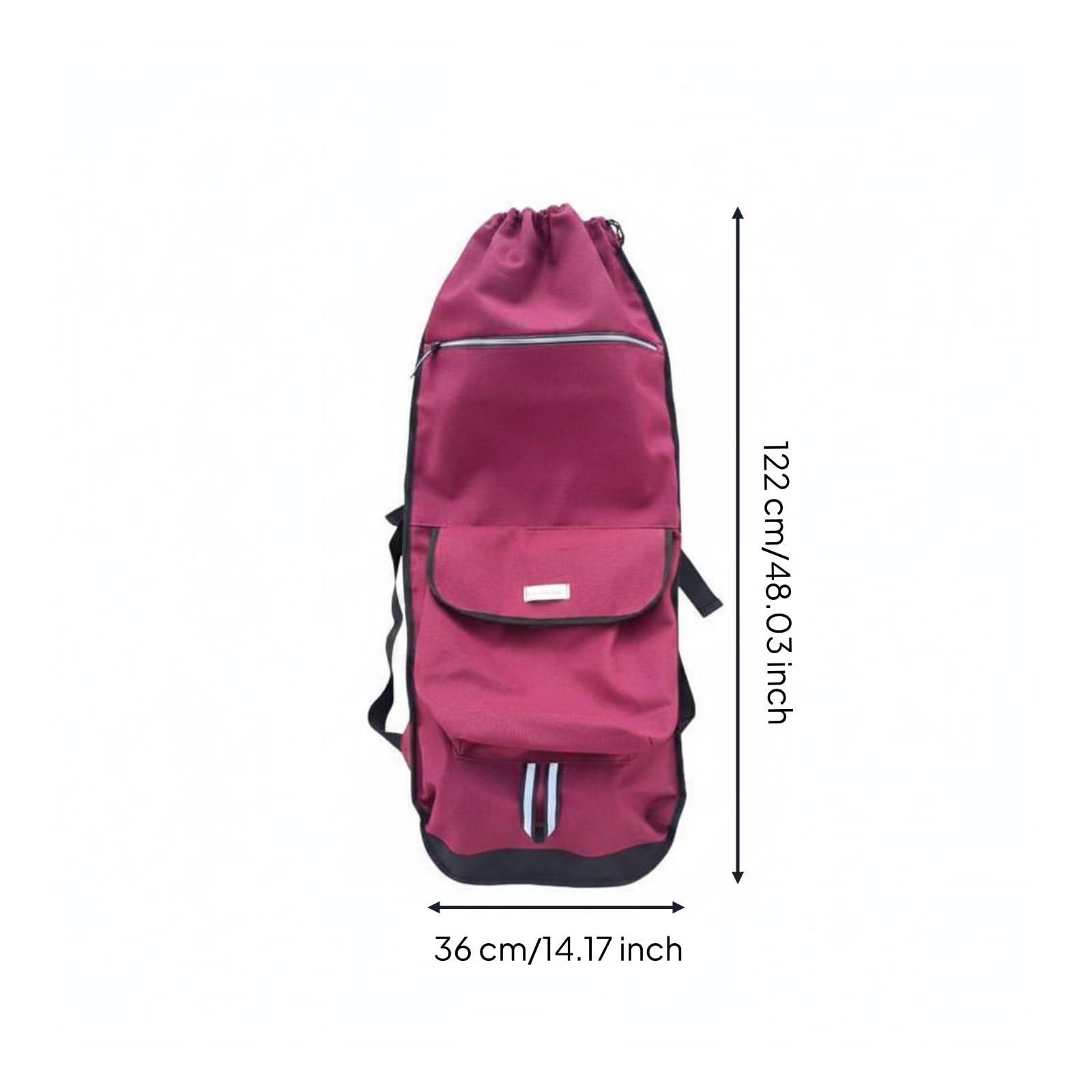Sac Skateboard Skateboard Carrier Longboard Danse Plongée Sac Multifonction Résistant Imperméable Rangement Sécurisé Toile Adapté aux Adeptes de, Rouge Vin, 122-36cm
