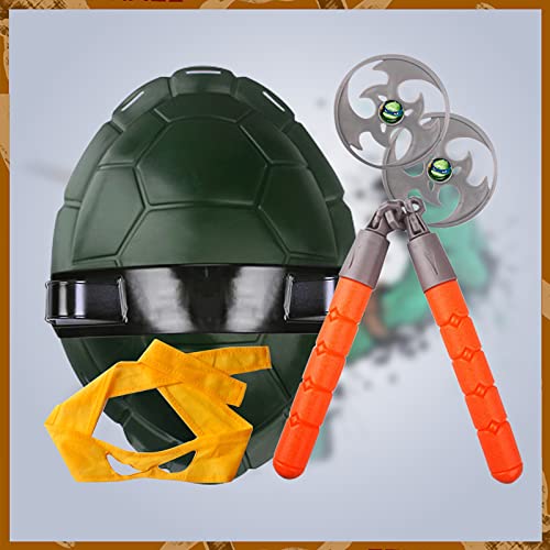 Watstend Superhero Cosplay Costume For Kids Turtle Shell Blindfold Mask Halloween Stage Cosplay Anime Role Playing（Michelangelo） #TOP1