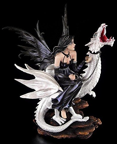 Unbekannt Große Drachen-Figur mit Gothic Elfe - Imperium Ramayana -...