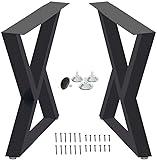 HEONITURE Triangle Shape,Cast Iron Dining , Side table legs,Rustic Heavy Duty DIY Furniture Legs,Square Tube Coffee table legs 2 PCS(28” Height 18” Wide) (B)