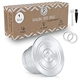 Wiederbefüllbare Nespresso Kaffeekapsel aus Edelstahl zum Nachfüllen - Wiederverwendbare Refill-Kapsel für umweltbewusste Kaffee-Liebhaber kompatibel mit Nespresso-Maschinen + Kapselhalter | mahona