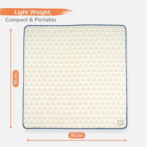 Image of TIDY SLEEP Waterproof Baby Messy Mat | Multipurpose Splash Mat for Under High Chair, Art & Craft, Feeding, Playtime | Anti-Slip, Easy Clean, Foldable | 95x95 cm | Galactic Love