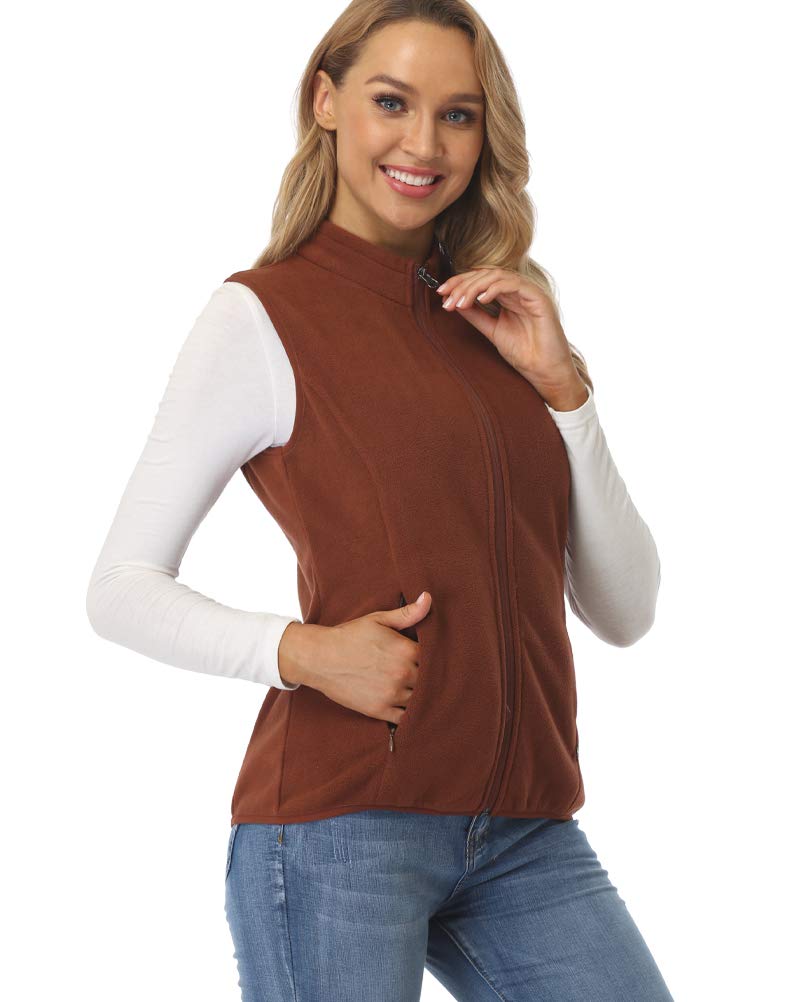 fuinloth Gilet Donna in Pile Smanicato Elegante Invernale Sportivo con Tasca Gilet Termico con Cerniera Senza Maniche Giacca