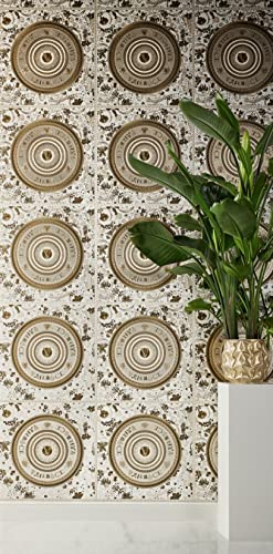 A.S. Création VERSACE WALLPAPER Blumen Tapete Floral 387056 Perlbeige Weiß Braun Designer Ranken Kreise 10,05x0,70m Made in Germany