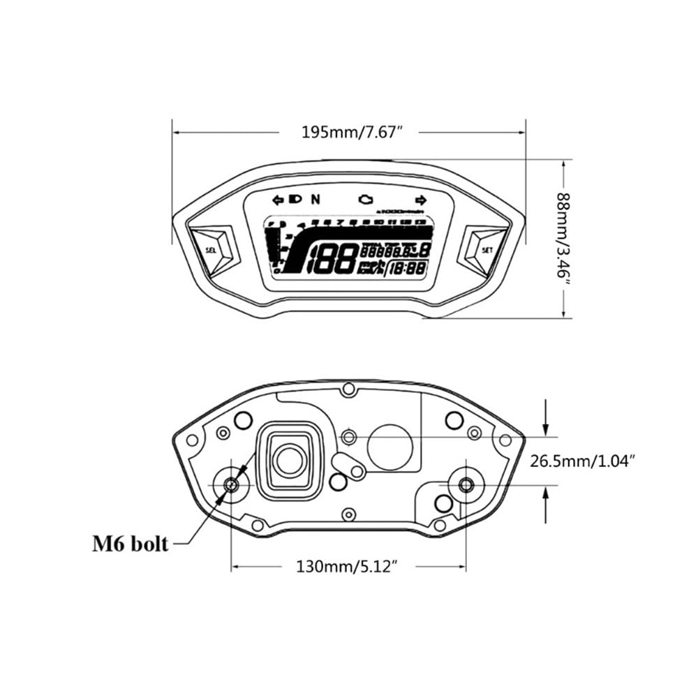 Indicateur Tachymètre Numérue Compteur De Vitesse De Moto Compteur Kilométrique Tachymètre Jauges De Compteur De Vitesse Installation Simple Adapté pour MSX125