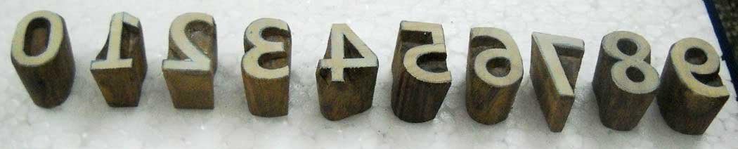 0 to 9 Numbers Wooden Block Stamp/Tattoo/Textile Printing Block