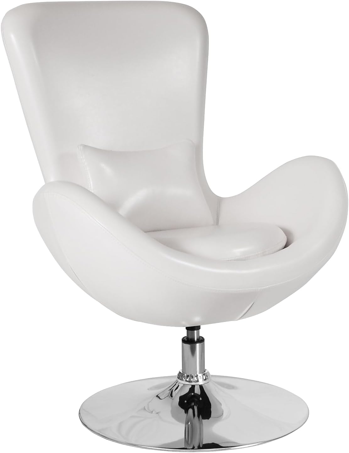Egg Series White LeatherSoft Side Reception Chair
