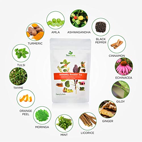 Image of Immunity Booster Tea with Ashwagandha | Natural Stress Relief & Energy-Boosting Herbal Tea | Supports Immune System, Promotes Wellness & Healthy Habits | 100g