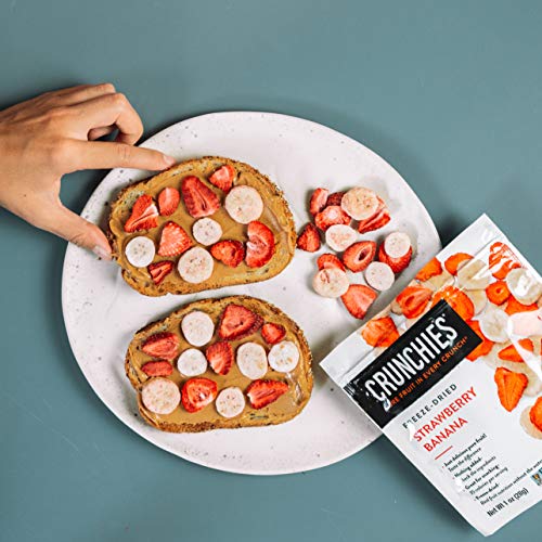 Crunchies Freeze-Dried Mixed Fruits & Strawberry Banana Bundle, 100% All Natural Crispy Snacks, Gluten Free & Vegan, 12Ct (6 Of Each Flavor), 1 Ounce Bags (Packaging May Vary) #TOP3