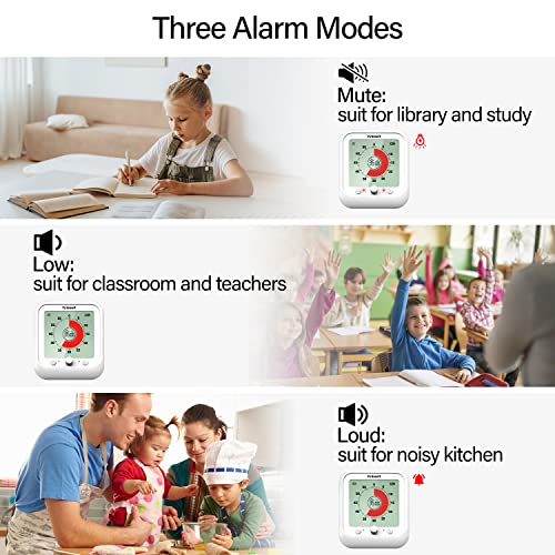 Yunbaoit Vt09 Digital Visual Timer With 3.5-Inch Colored Screen, 60-Minute Silent Countdown Timer For Kids Or Adults, Visual Time Management Tool For Study, Working, Teaching, Or Cooking(White) #TOP3