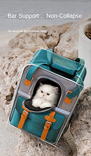 Mochila para mascotas SEOUGEE ventilada con rayas reflectantes para la noche 6