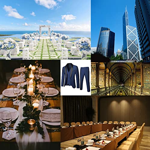 3 PCS Men's Suit Jackets One Button Mens Slim Fit Suit Men Suits for Business Wedding Party (Blazer+Vest+Pants)2