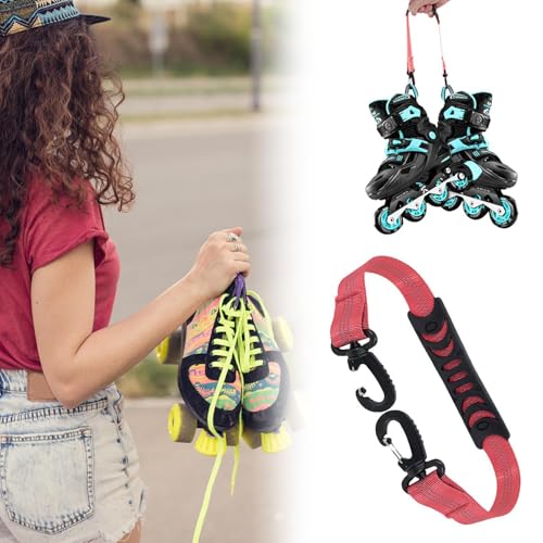 Ski Boot Strap - Ski Srap & Pole Carrier | Portable Ski Carrier Straps | Ski and Snowboard Boot Carrier Straps | Roller Skate, Red, Refer to description, Unisex3