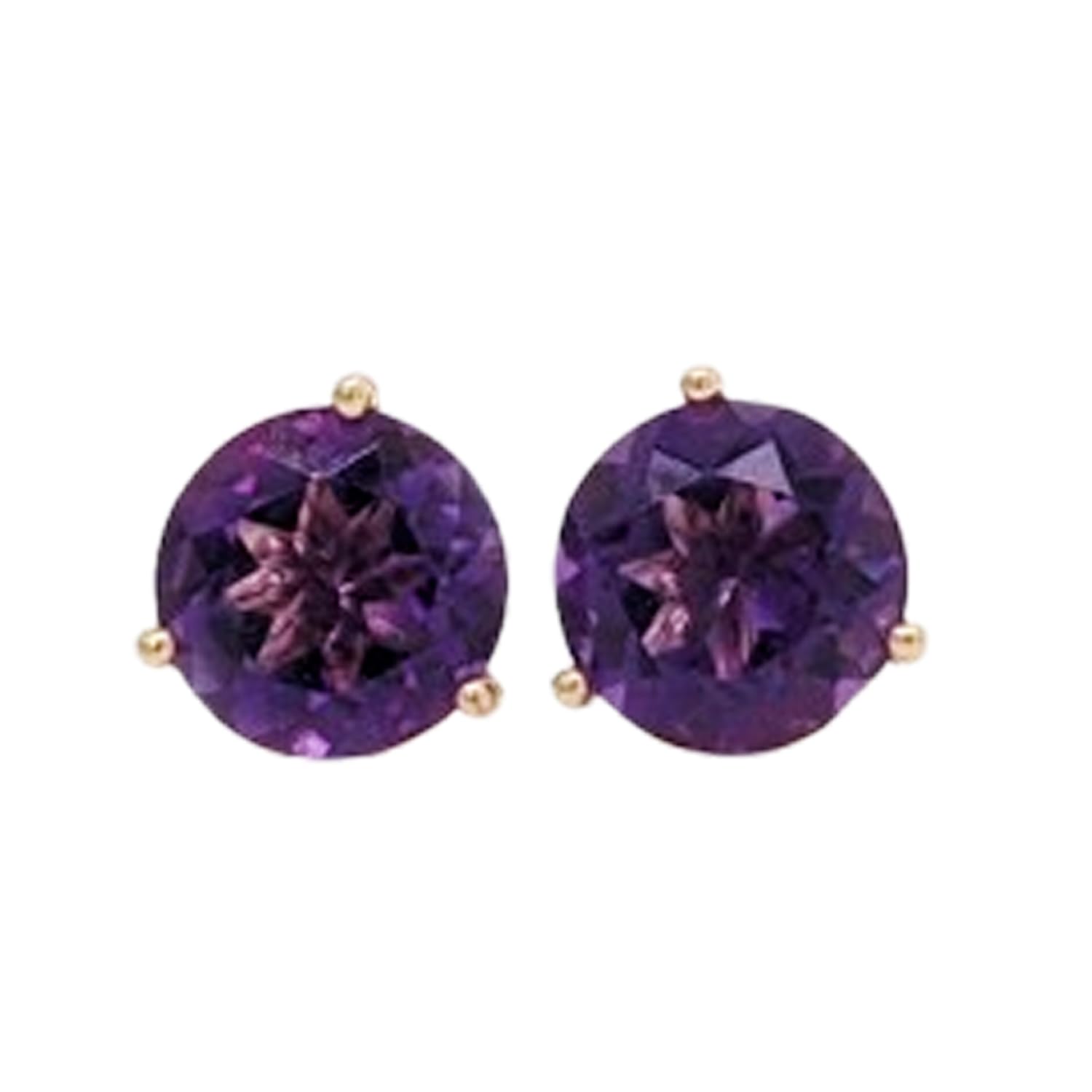 Boucles d'oreilles améthyste naturelle et argent 925 doré LKSTD_0073 - 6