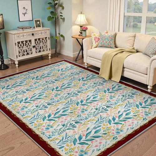 Tapis résistant aux taches 60x90cm floral lavable pour chambre propre