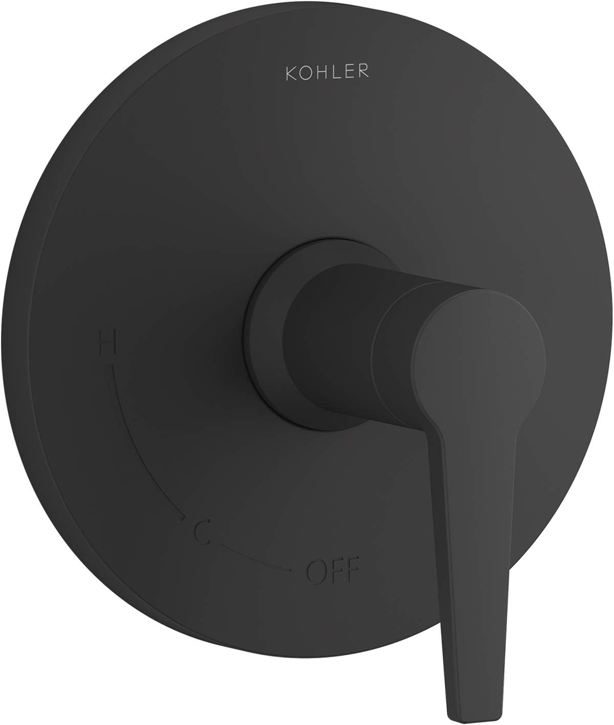K-TS74042-4-BL Pitch Rite-Temp Valve Trim, Shower Trim Faceplate with Lever Handle, Trim Only, Requires Valve, Matte Black