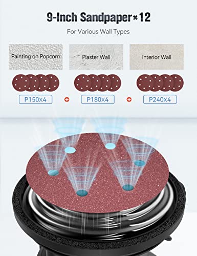 image for Handife Drywall Sander 800W 7A Drywall Sander with Vacuum Auto Dust Co