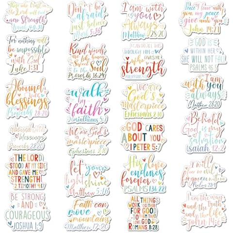 Sinmoe 24 Pieces Inspirational Fridge Magnets Bible Verse Magnets Locker Magnets for Girls Motivational Quotes Magnets Cute Refrigerator Magnets for Classroom Whiteboard School (Biblical Style) Cover