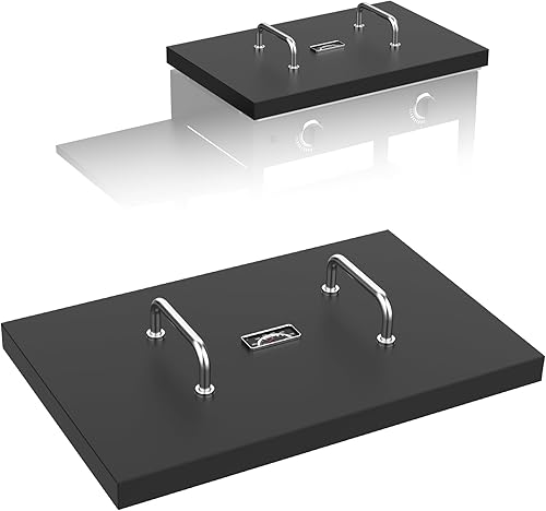 Vista 9 de Capucha de tapa dura con medidor de temperatura para plancha Blackstone de 17 pulgadas, tapa con bisagras para Blackstone modelo de grasa delantera