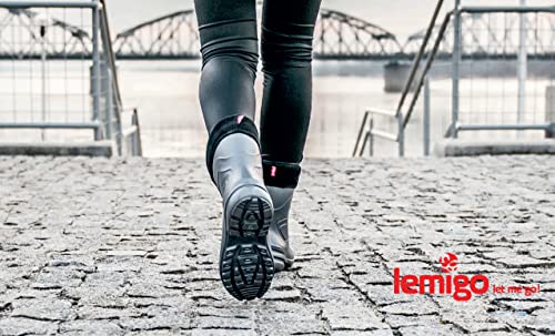 LEMIGO leichte Damen EVA Gummistiefel gefüttert Jessy (Carbone/Grau, 40 EU)