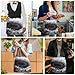 VstaDank Sunflower Black Grey Server Aprons with 3 Pockets Durable Adjustable Half Aprons Fashion Oil&Waterproof Waist Apron Premium Oxford Cloth Chef Apron for Women And Men