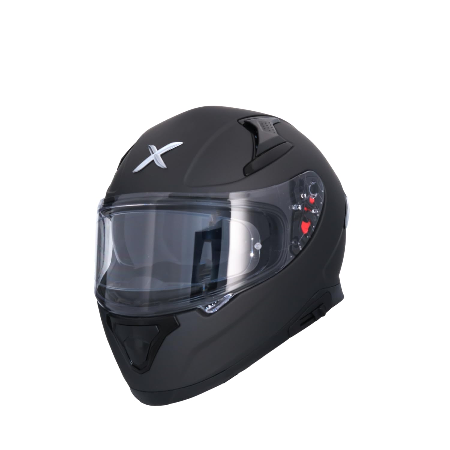 Casco AXOR Apex Solid Casco Integral de Moto Negro Mate con Pantalla Extra y Lente Solar, Diseño Deportivo, Talla XXL