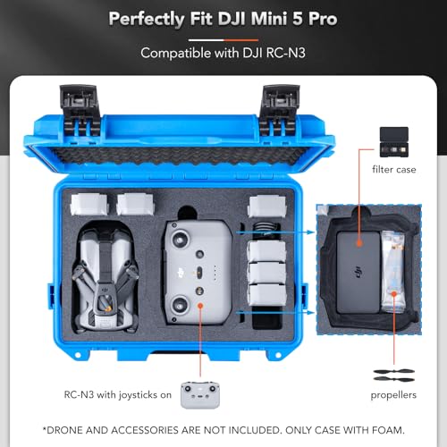 Maletín para dji Mini 5 Pro antigolpes Lykus Titan MM510, funda estanca para mando RC2 RC-N3 3