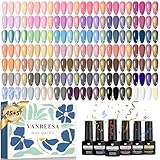 【VANREESA Kit Vernis Semi Permanent】 Le kit vernis semi permanent VANREESA comprend 45*7ml de vernis gel, 2*7ml de base, 7ml* top coat brillant, 7ml* top coat pailleté, et 7ml* top coat mat. Un kit économique pour les débutants et les amateurs de manucure. Avec un peu d'entraînement, vous pouvez réaliser de magnifiques nail art pour toutes les saisons et toutes les occasions - fêtes, vacances, travail ou vie quotidienne.