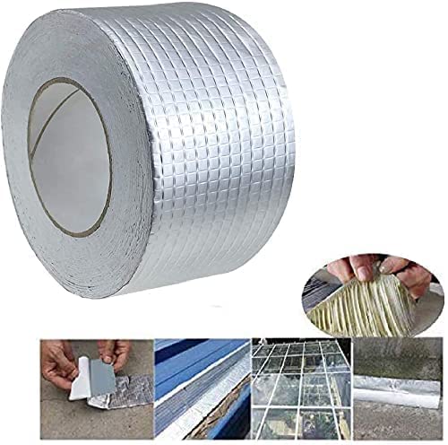 Kazenzo Aluminium Foil Tape Self adhesive UV Protection Waterproof Tape Suitable for Roof Leak, Surface Crack,Window Sill Gap,Pipe Rupturet, Sealing,Home Renovation(2 inch,5 Meter), Silver (B09RMWPVM9) Amazon Price History, Amazon Price Tracker