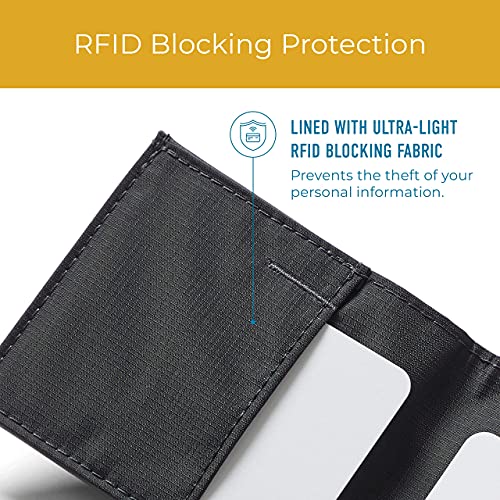 Image of Allett Sport Wallet, RFID Blocking Slim (Leather, Onyx Black) | Slim Minimalist Front Pocket Leather Sport Wallet, RFID Blocking, Water-Resistant, Holds 4-24+ Cards & Cash, Men & Women