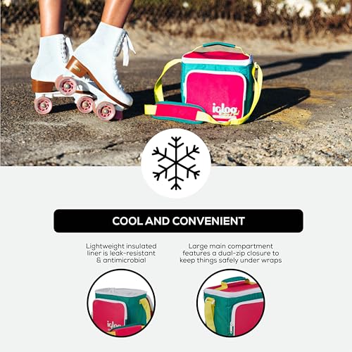 image for Igloo 90s Retro Collection Square Lunch Box Cooler with Front Pocket a