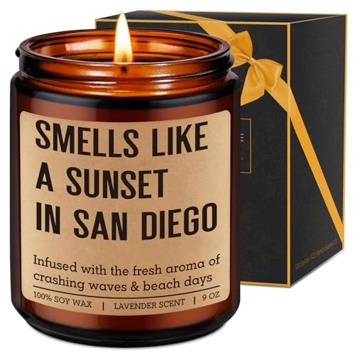 Fairy's Gift Scented Candles, San Diego Gifts, Moving to SD, California Themed, Beach Themed Gifts for Women Men - Funny San Diego Souvenirs - Travel, Christmas, Birthday Presents for Beach Lovers