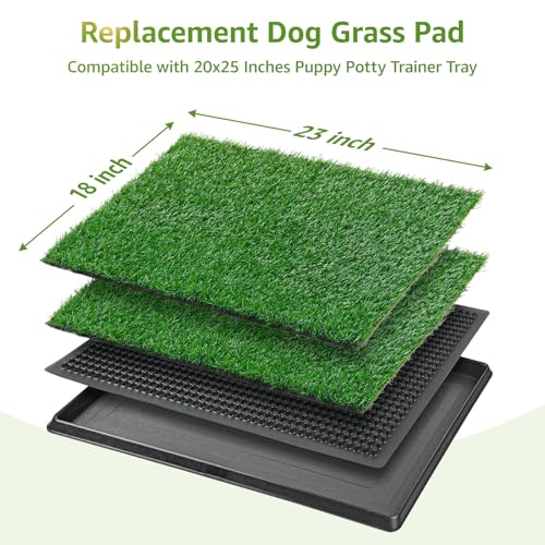 Image of LOOBANI Dog Grass Pee Pads, 2 Pack Artificial Grass Pads for Potty Tray, Fake Grass for Dogs to Pee On, Outdoor Indoor Pee Grass for Dog Potty (18*23 inch)