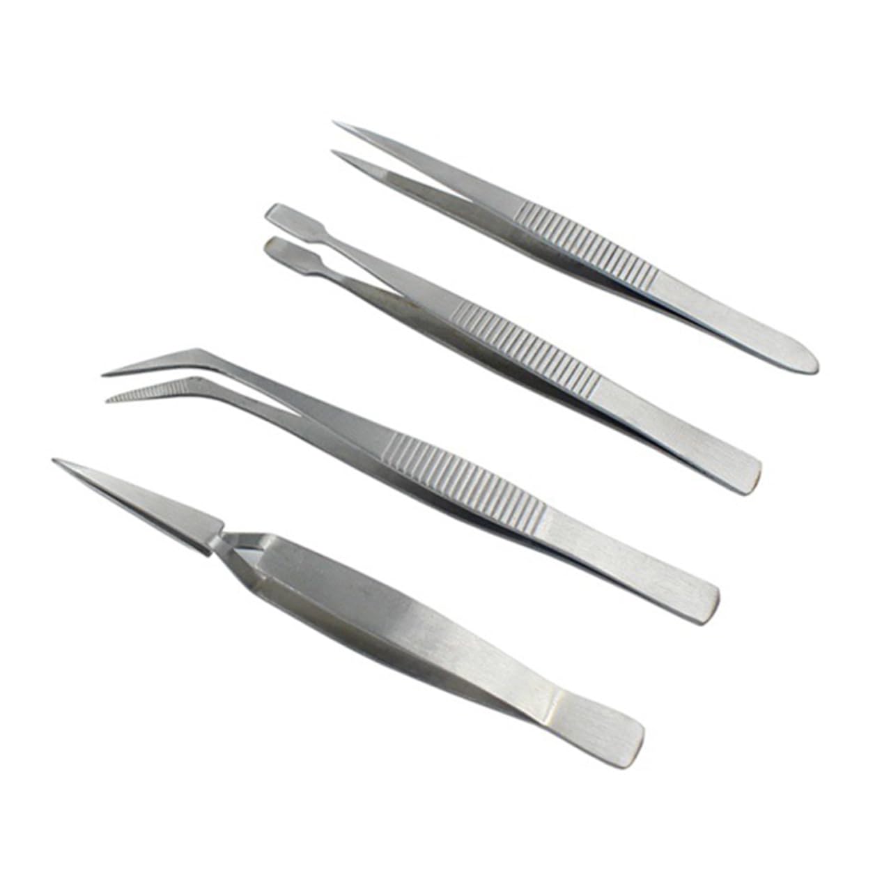 FRCOLOR 12pezzi Pinzette Acciaio Inossidabile Per Manicure e Riparazioni Pinzette Multifunzionali Con Punta Sottile Per Gioielli e Ciglia Kit Pratico e Leggero