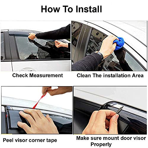 Image of Premium Non-Breakable Car Window Door Visor /Rain Guard /Wind Deflector Compatible for (TATA Harrier)