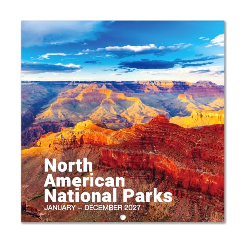 Image of Calendar 2027 - Jan 2027 - Dec 2027 - National Parks Wall Calendar 2027, 12 Monthly Calendar 12 inch x 24 inch (Open), Hanging Hook, Blocks and Holidays - Beautiful National Parks