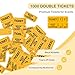 Homrelaxy 1000 Double Raffle Tickets, 50/50 Raffle Tickets, Yellow Tickets for Events, Entry, Carnivals, and Door Prizes (1000 Pairs - Yellow)