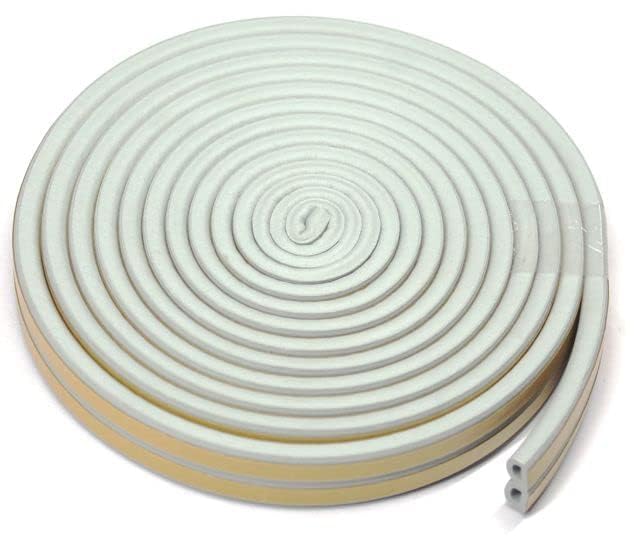Image of Stick&Seal D Shaped (Brown) Self-Adhesive EPDM Doors and Windows Foam Seal Strip Soundproofing Collision Avoidance Rubber Weather Strip 6 Meter (2 x 3 M = 6 Meter) (1, Gray)