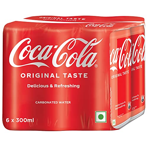 Image of Coca-Cola Original Cold Drink | Soft Drink with Refreshing Fizz | Delicious Cola Flavour | Recyclable Can, 300 ml (Pack of 12)