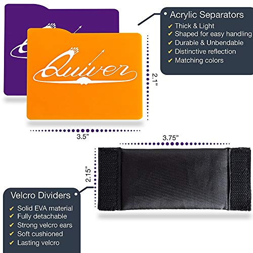 Quiver Time Bundle - Black Bolt Quiver Card Case + Orange And Purple Card Case Dividers & Separators (7-Piece Set) #TOP6