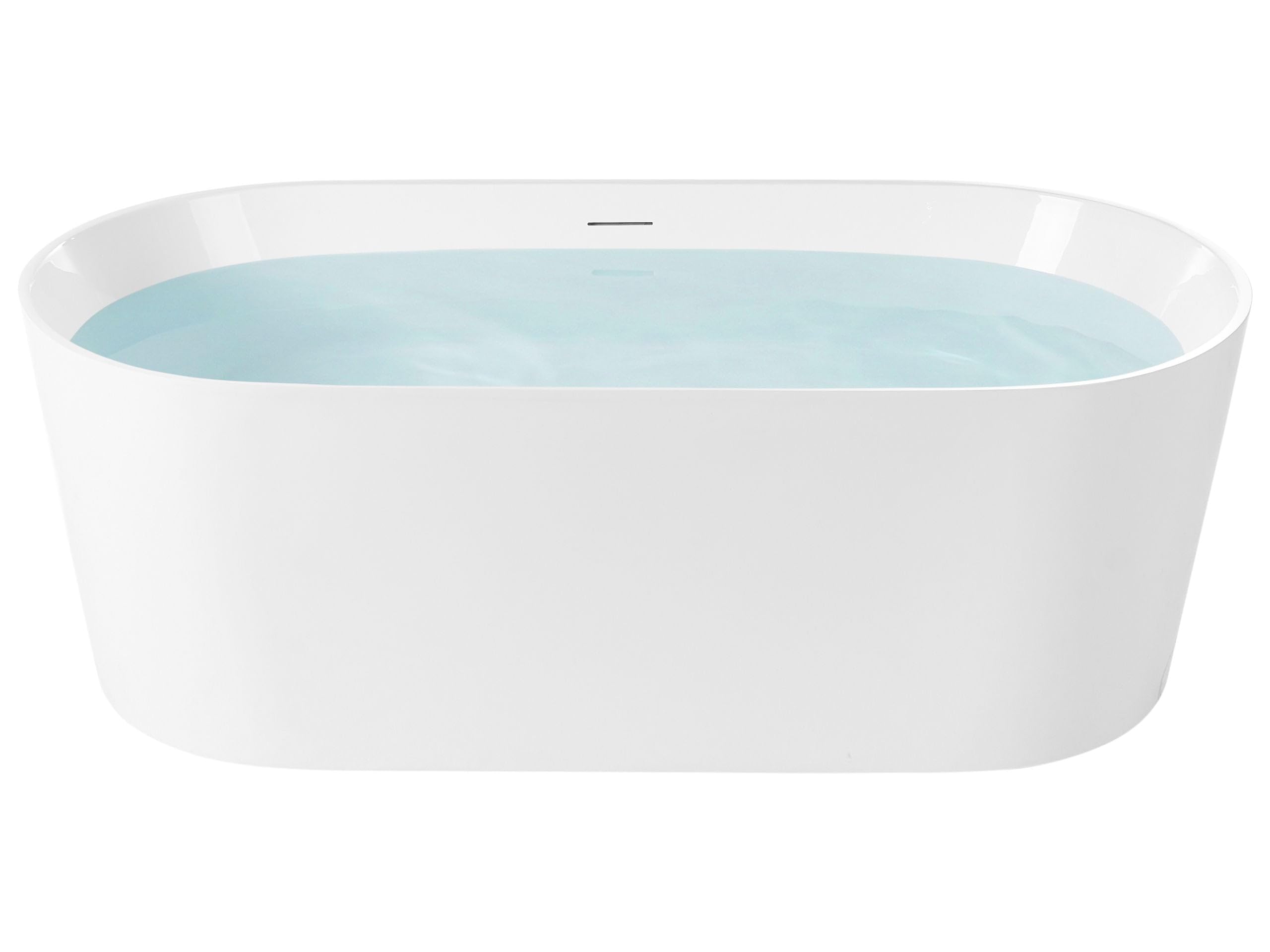 Bañera independiente moderna de acrílico forma ovalada con sistema de rebosadero 167 cm blanco Restinga