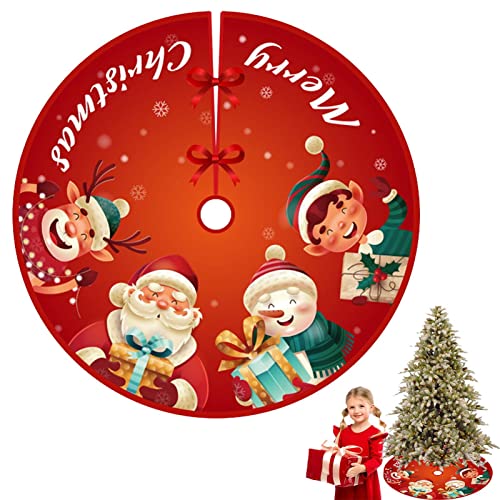 Saia de árvore de Natal vermelha | Saia vintage para árvore de Natal, decorações de festa criam um c
