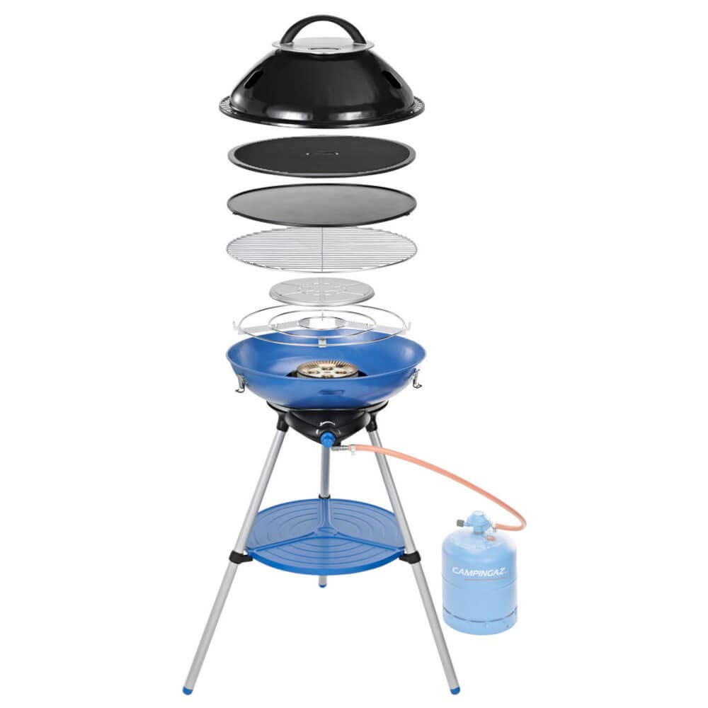 Campingaz Party Grill CV | Fornello da Campeggio e Grill | Barbecue da Campeggio Tutto in Uno | Barbecue Portatile con Supporto per griglia, griglia e Padella | esaurisce Le cartucce di Gas CV
