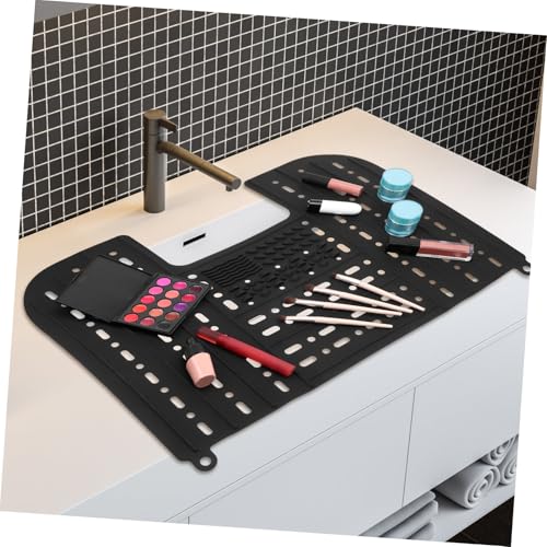 Organiseur plan de travail pliable tapis lavabo silicone