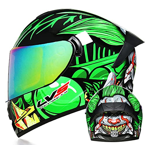 🏍 【Protezione di sicurezza】: guscio in ABS avanzato, con tecnologia termoplastica ad alta pressione, resistenza all'usura, alta resistenza. Lo strato tampone in EPS ad alta densità rallenta l'impatto dell'impatto.Il casco pesa circa 1,5 kg, è leggero e resistente, conforme alla certificazione DOT e conforme allo standard FMVSS 218.