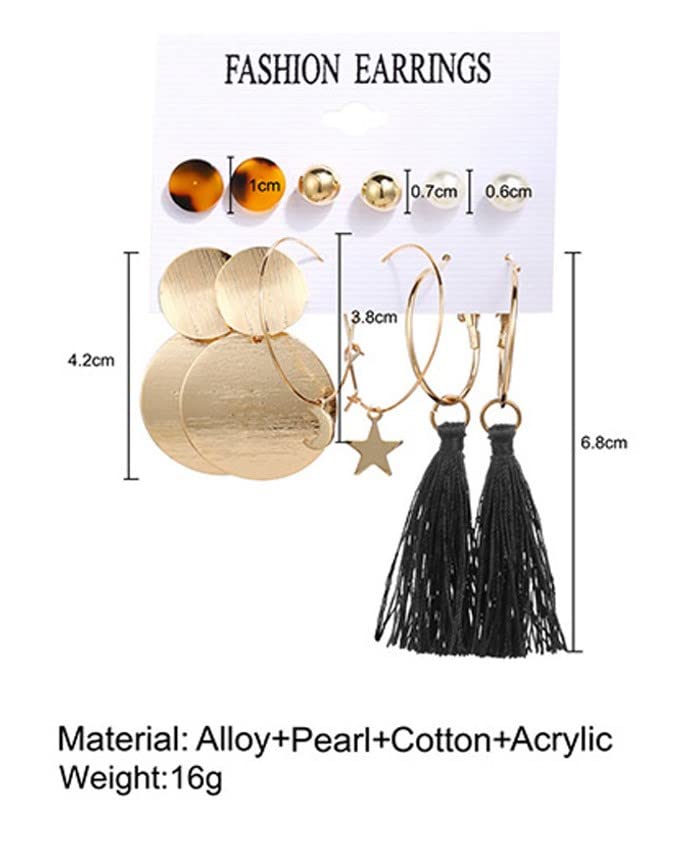 Image of ANNACREATIONS Stylish combo of pearl stud hoop earrings set for Women Girls