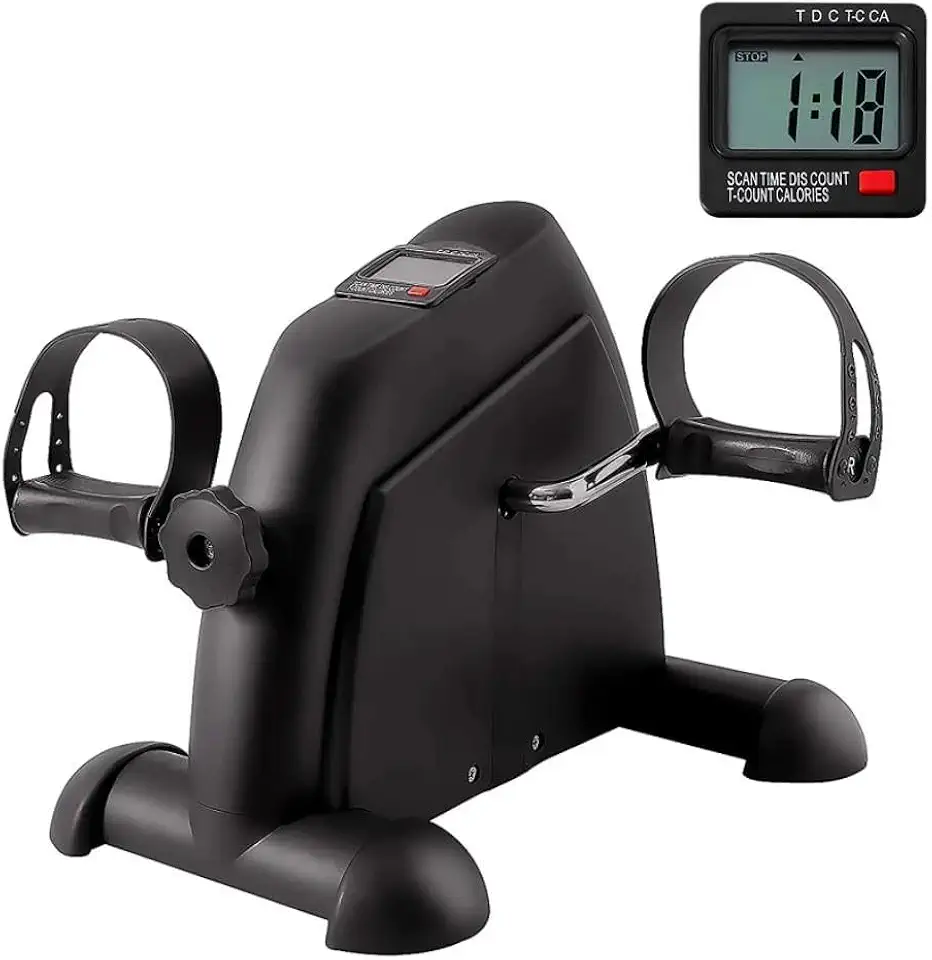 Mini Bicicleta Ergométrica Portátil para Fisioterapia – Exercitador de Pernas e Braços com Ajuste de Intensidade e Tela LCD – Compacta e Silenciosa