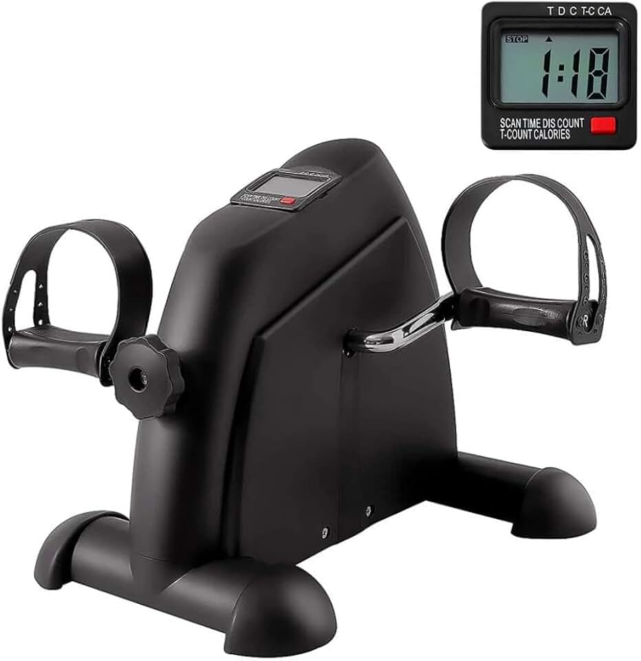 Mini Bicicleta Ergométrica Portátil para Fisioterapia – Exercitador de Pernas e Braços com Ajuste de Intensidade e Tela LCD – Compacta e Silenciosa