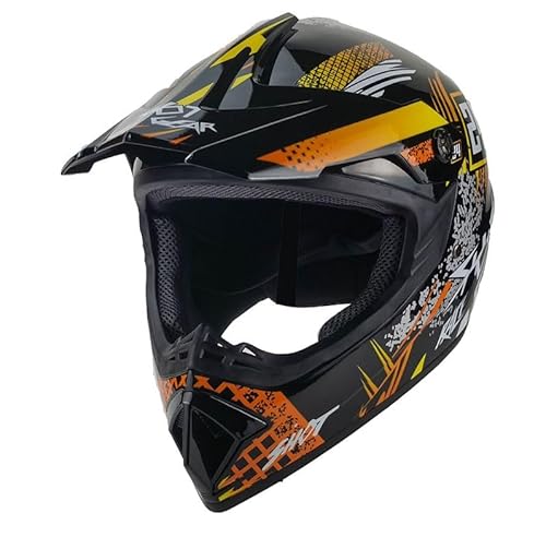 Kinder Crosshelm Hot-Shot AHP – Motorradhelm für Kinder, ABS-Schale, robuster Kinderhelm für Downhill, Quad und Motocross, Orange, Größe M, 55 – 56 cm